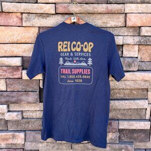 REI Unisex T-Shirt | Size S | Navy | Organic Cotton Blend